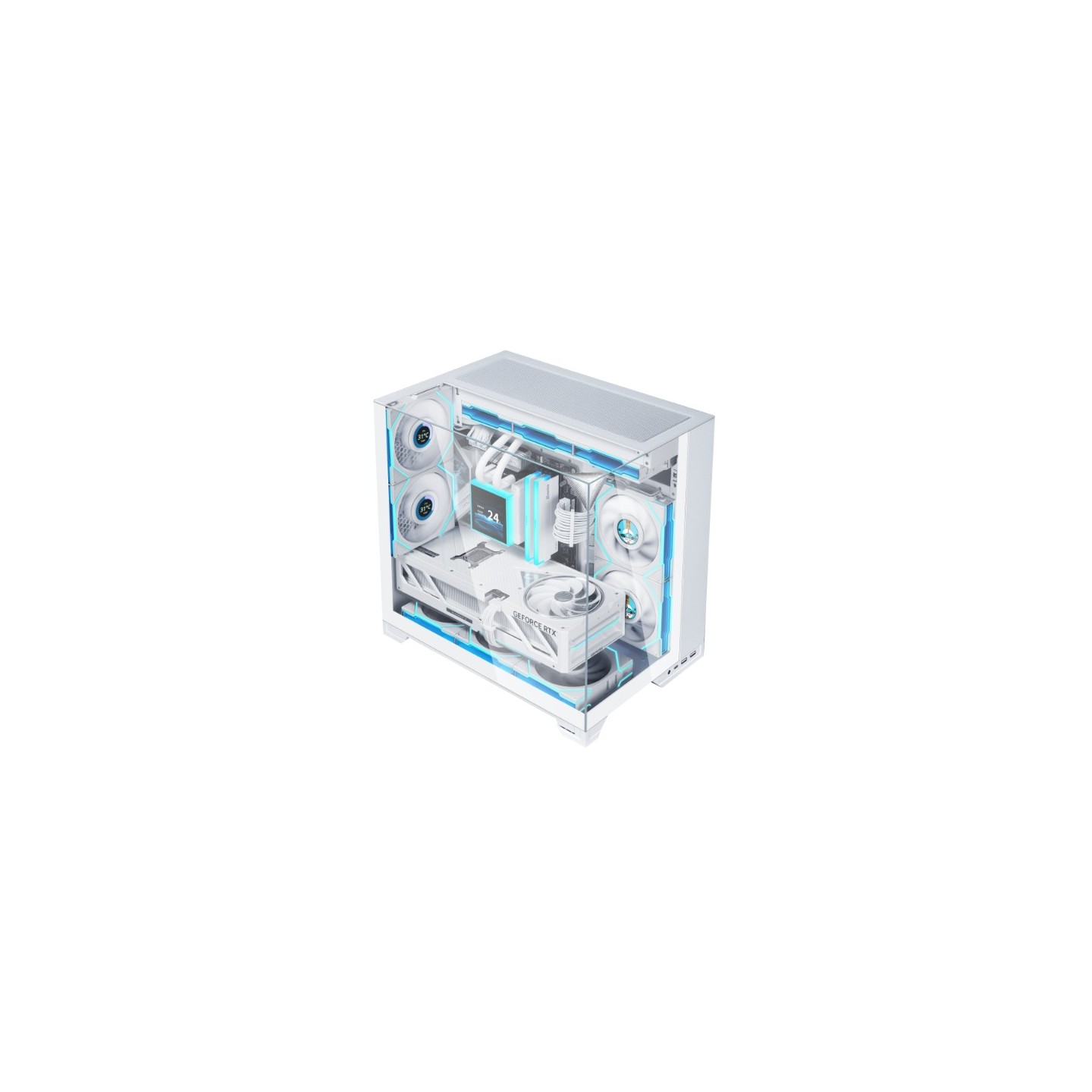 LIAN LI O11 Vision-M – Boîtier compact à double chambre en verre trempé