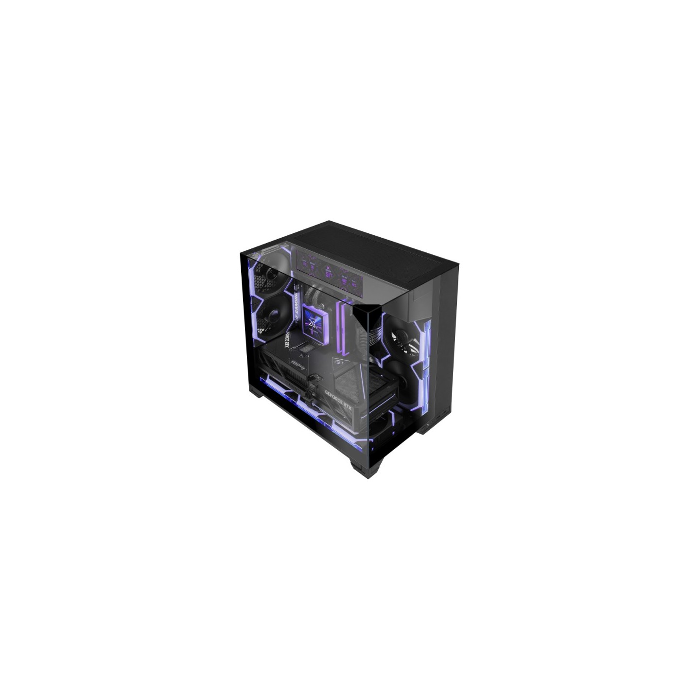 LIAN LI O11 Vision-M – Boîtier compact à double chambre en verre trempé