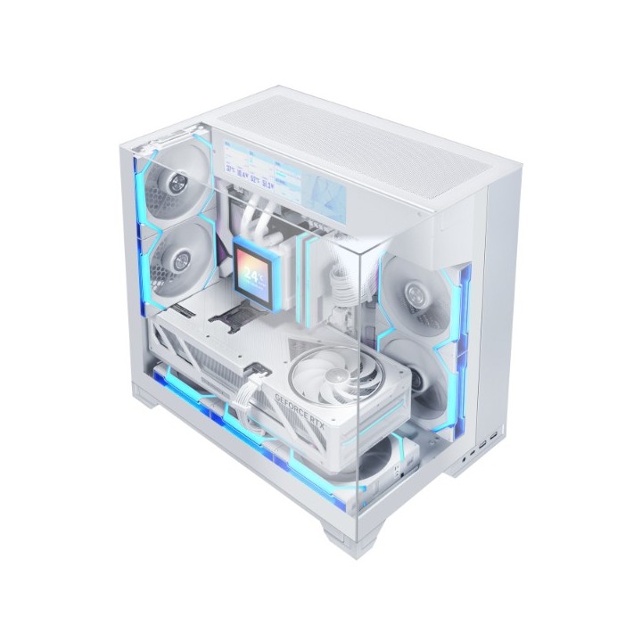 LIAN LI O11 Vision-M – Boîtier compact à double chambre en verre trempé
