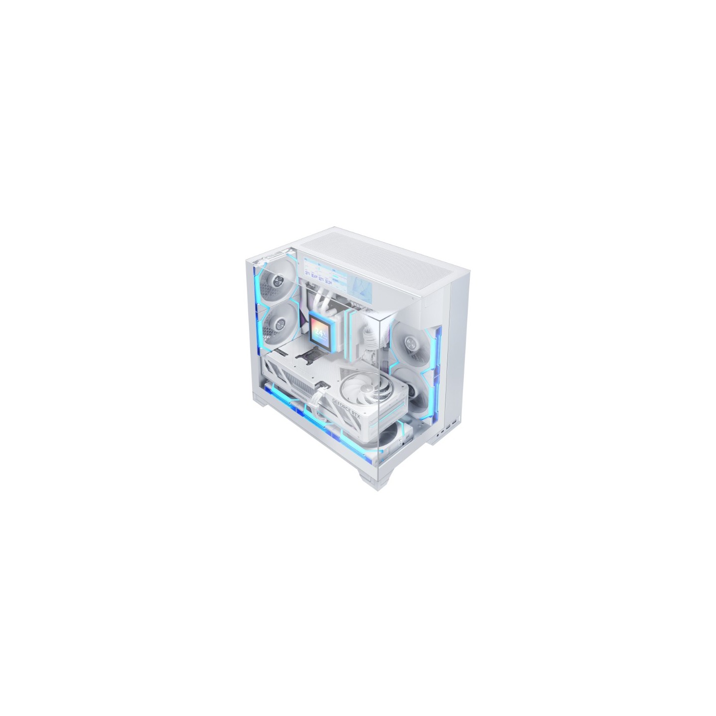 LIAN LI O11 Vision-M – Boîtier compact à double chambre en verre trempé