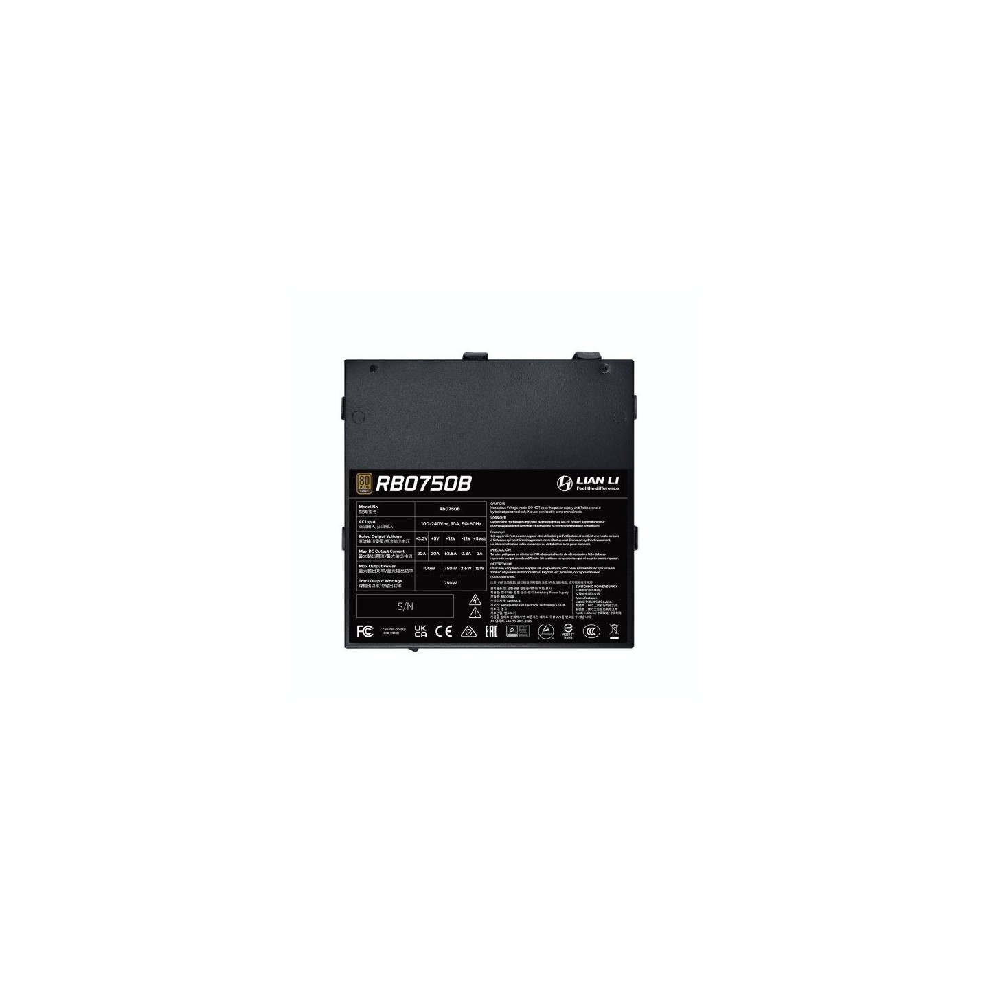 LIAN LI RB – Alimentation ATX 3.1 80 PLUS Bronze de 550 à 750 W