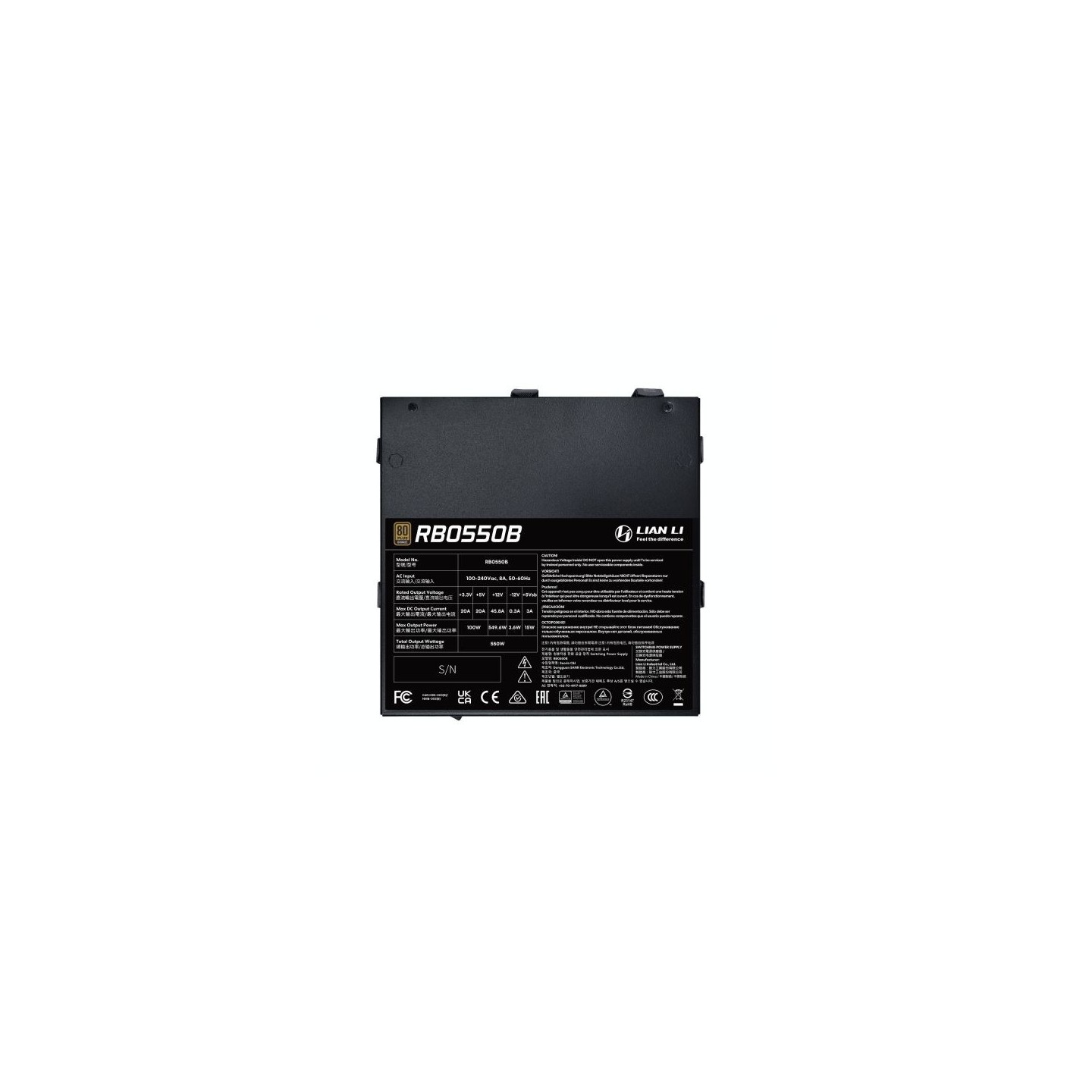LIAN LI RB – Alimentation ATX 3.1 80 PLUS Bronze de 550 à 750 W
