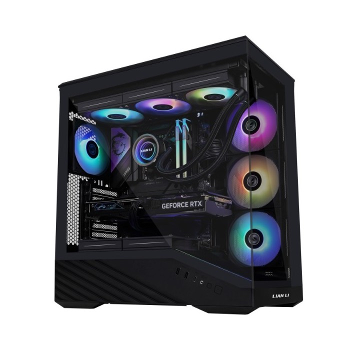 LIAN LI Vector V100 – Boîtier moyen tour en verre trempé avec éclairage ARGB