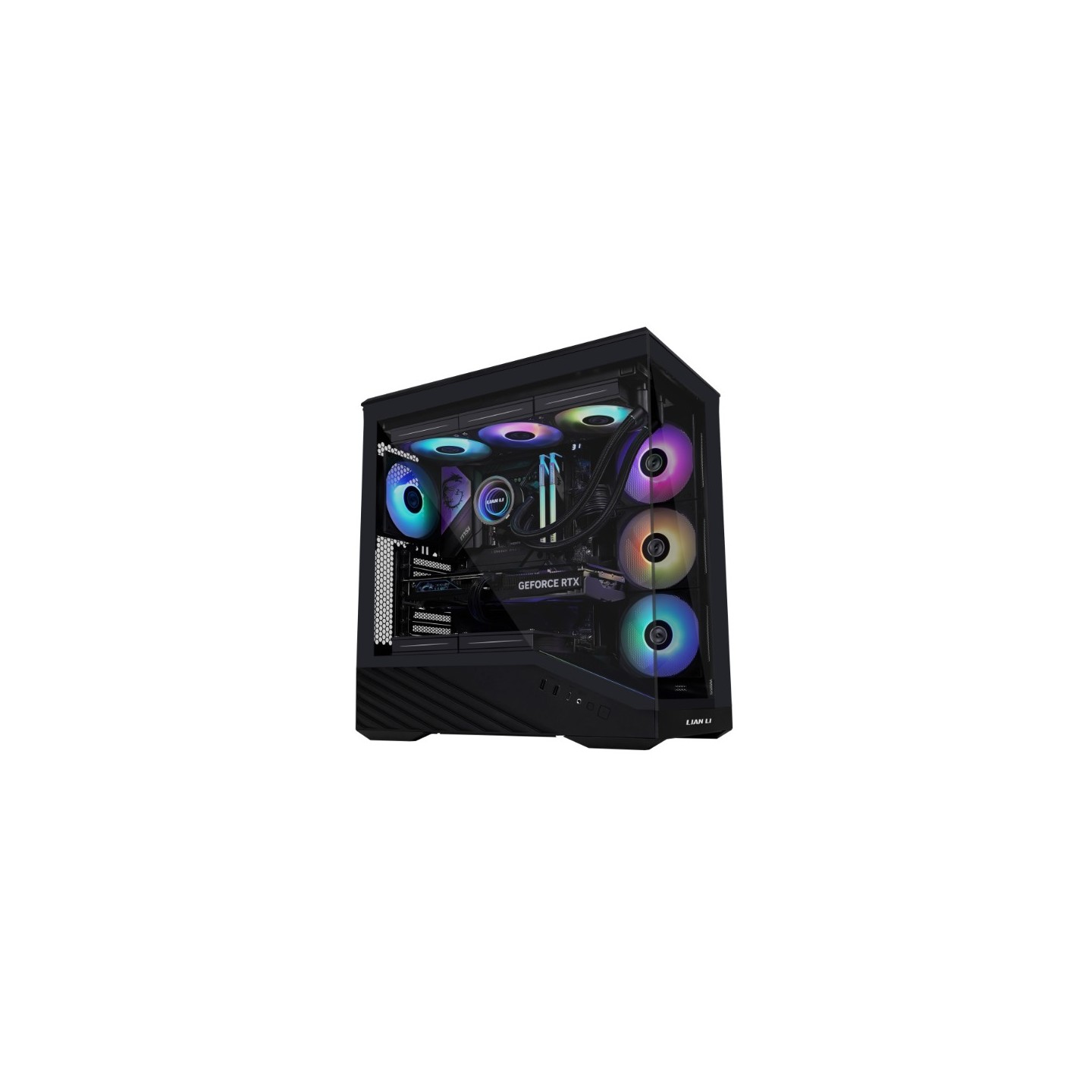 LIAN LI Vector V100 – Boîtier moyen tour en verre trempé avec éclairage ARGB