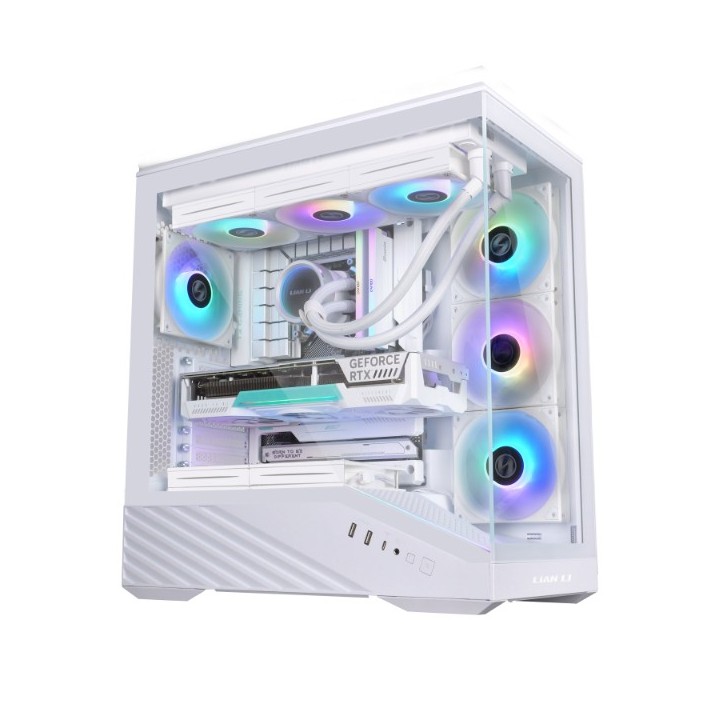 LIAN LI Vector V100 – Boîtier moyen tour en verre trempé avec éclairage ARGB