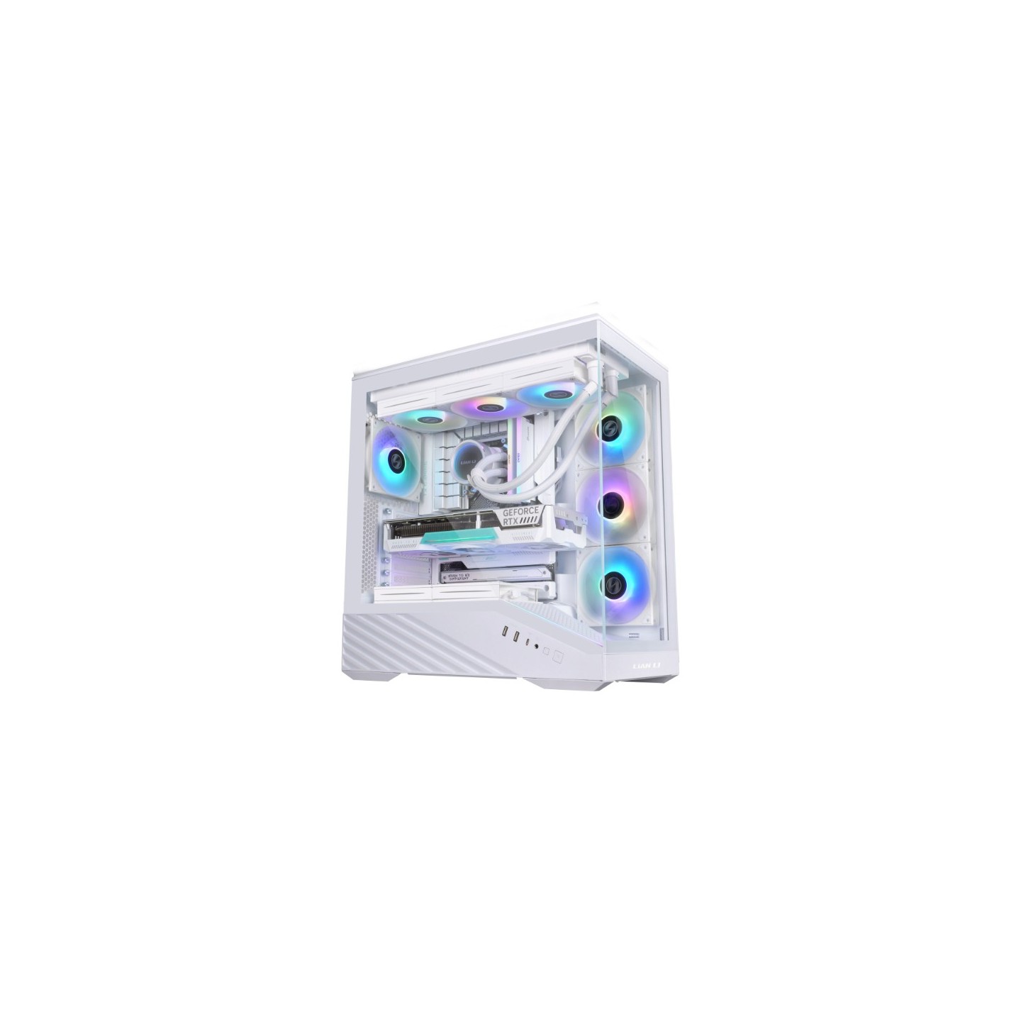 LIAN LI Vector V100 – Boîtier moyen tour en verre trempé avec éclairage ARGB