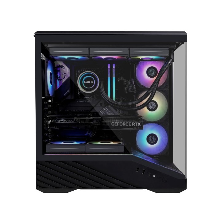 LIAN LI Vector V100 – Boîtier moyen tour en verre trempé avec éclairage ARGB