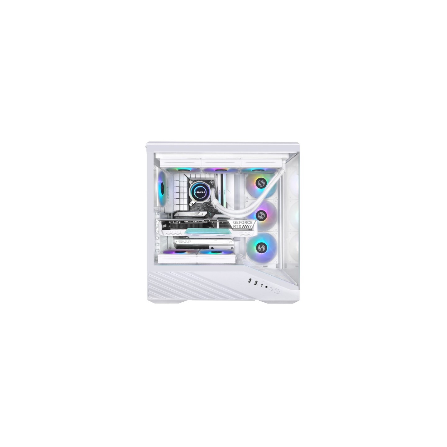 LIAN LI Vector V100 – Boîtier moyen tour en verre trempé avec éclairage ARGB