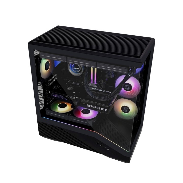 LIAN LI Vector V100 – Boîtier moyen tour en verre trempé avec éclairage ARGB