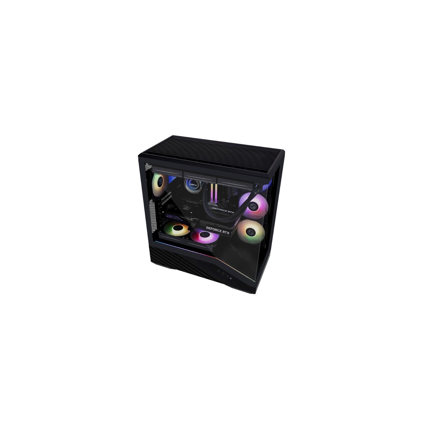 LIAN LI Vector V100 – Boîtier moyen tour en verre trempé avec éclairage ARGB