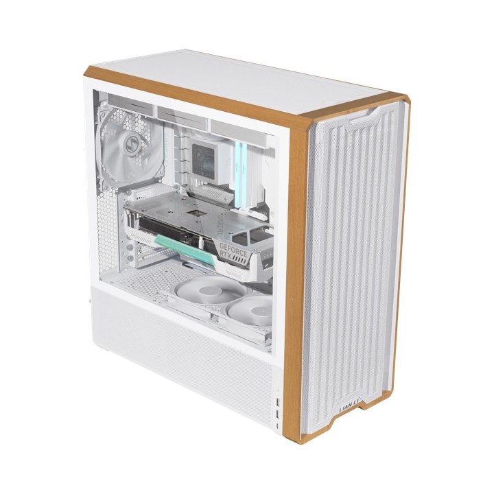 LIAN LI LANCOOL 217 – Boîtier moyen tour E-ATX en verre trempé, façade bois