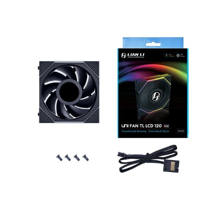 LIAN LI UNI FAN TL LCD – Ventilateur ARGB 120/140 mm avec écran LCD 1,6″