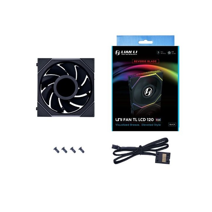 LIAN LI UNI FAN TL LCD – Ventilateur ARGB 120/140 mm avec écran LCD 1,6″