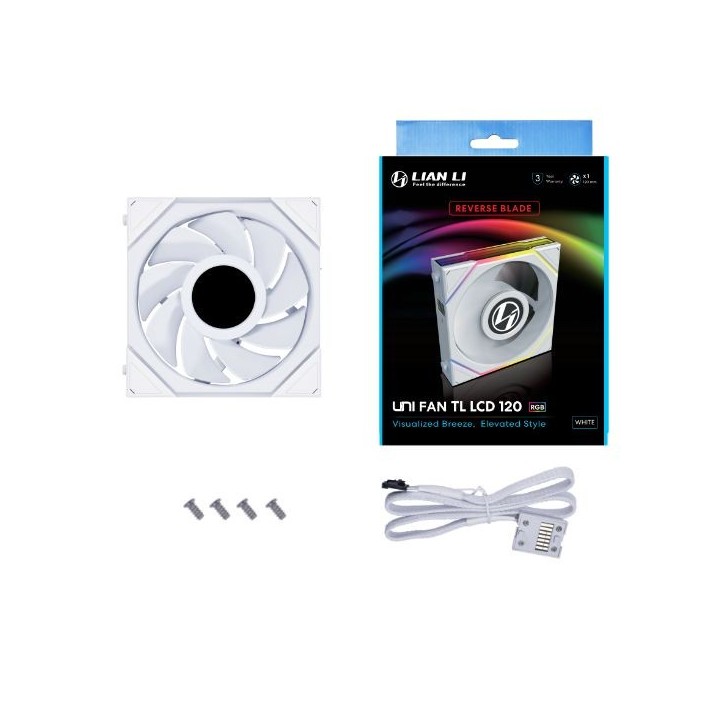 LIAN LI UNI FAN TL LCD – Ventilateur ARGB 120/140 mm avec écran LCD 1,6″