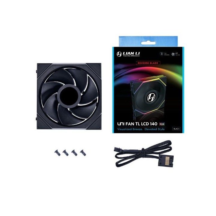 LIAN LI UNI FAN TL LCD – Ventilateur ARGB 120/140 mm avec écran LCD 1,6″