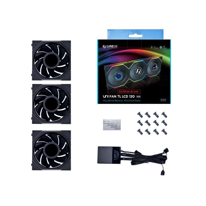 LIAN LI UNI FAN TL LCD – Ventilateur ARGB 120/140 mm avec écran LCD 1,6″