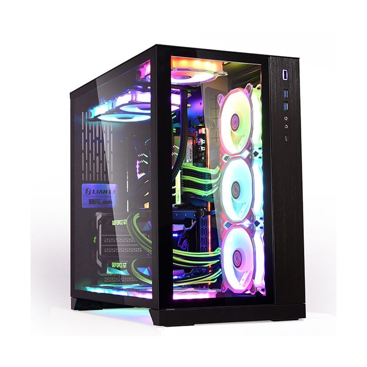 LIAN LI O11 Dynamic – Boîtier moyen tour double chambre en verre trempé
