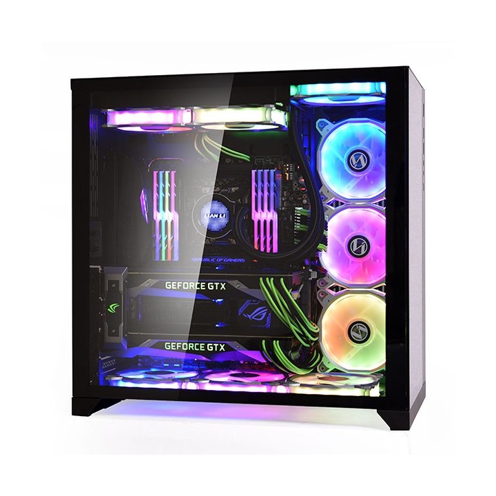 LIAN LI O11 Dynamic – Boîtier moyen tour double chambre en verre trempé