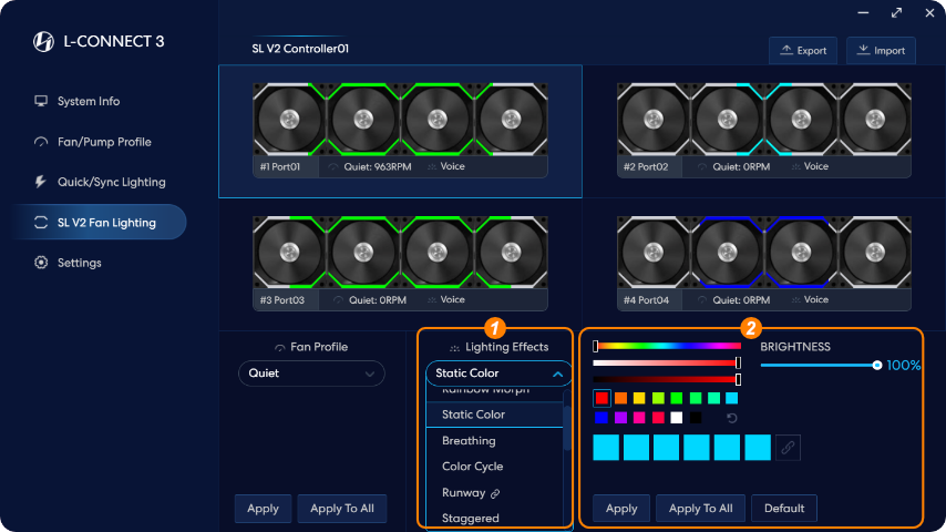 Logiciel L-Connect 3 pour ventilateurs SL-V2