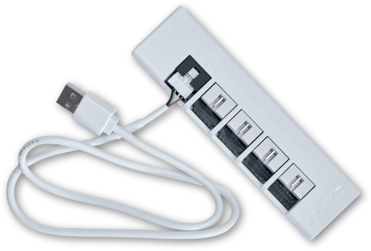 Deux câbles USB fournis pour un routage flexible