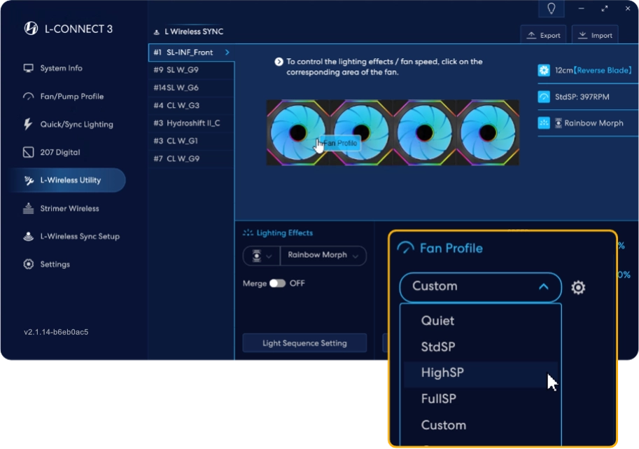 Profil de refroidissement personnalisable