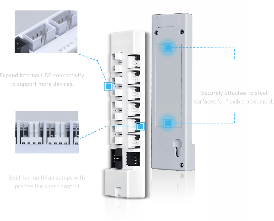 EDGE Hub V2, hub externe USB et ventilateurs