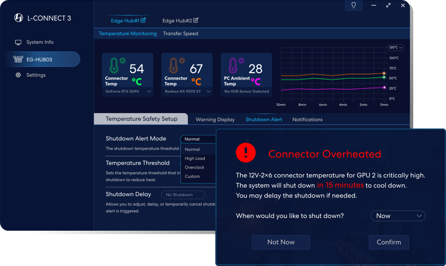 Alarme thermique de l’EDGE Hub ADV